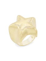 14K Yellow Gold & 0.2 TCW Diamond Star Ring
