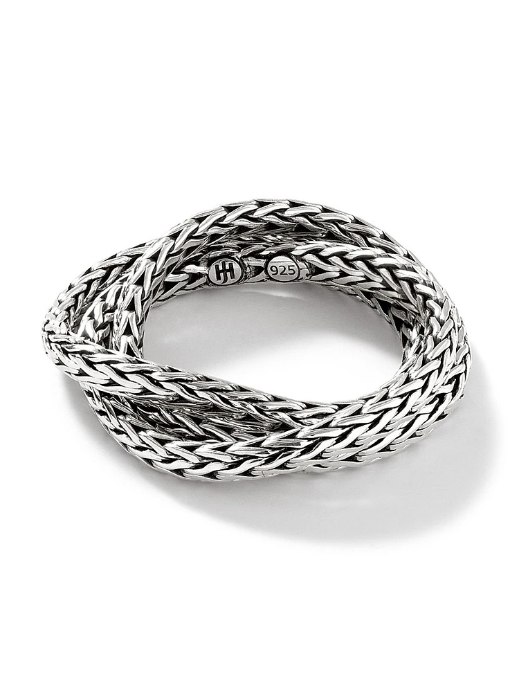 Sterling Silver Interlocked Chain Ring