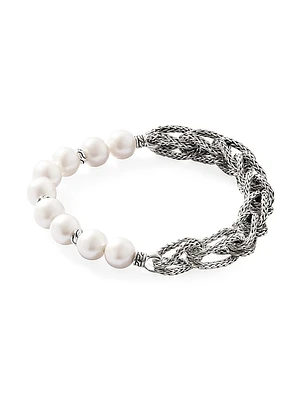 Asli Sterling Silver & 5MM Cultured Freshwater Pearl Extra Small Chain Bracelet