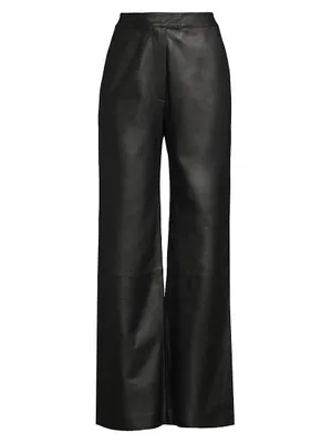 Genesis Leather Straight-Leg Pants
