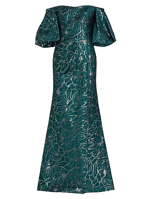 Puff-Sleeve Gown