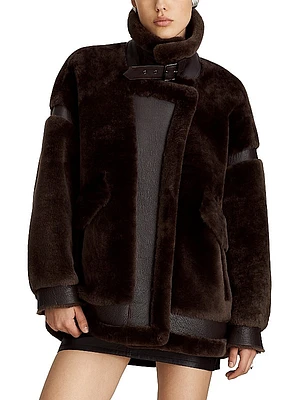 Sean Mixed Leather & Shearling Jacket