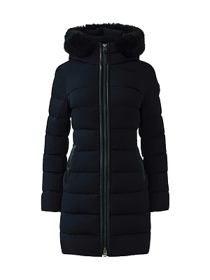 Calla Shearling-Embellished Down Coat