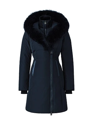 Kay Shearling-Collar Down Coat