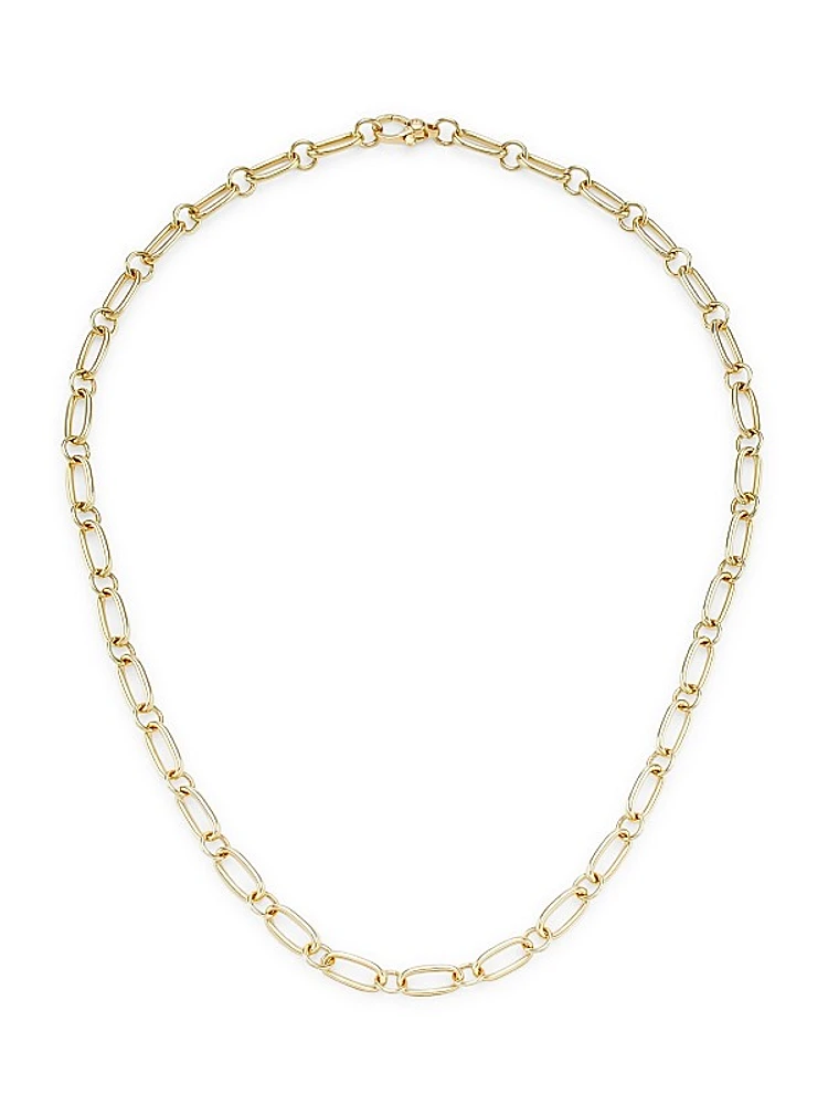 14K Yellow Gold Oval-Link Chain Necklace/18"