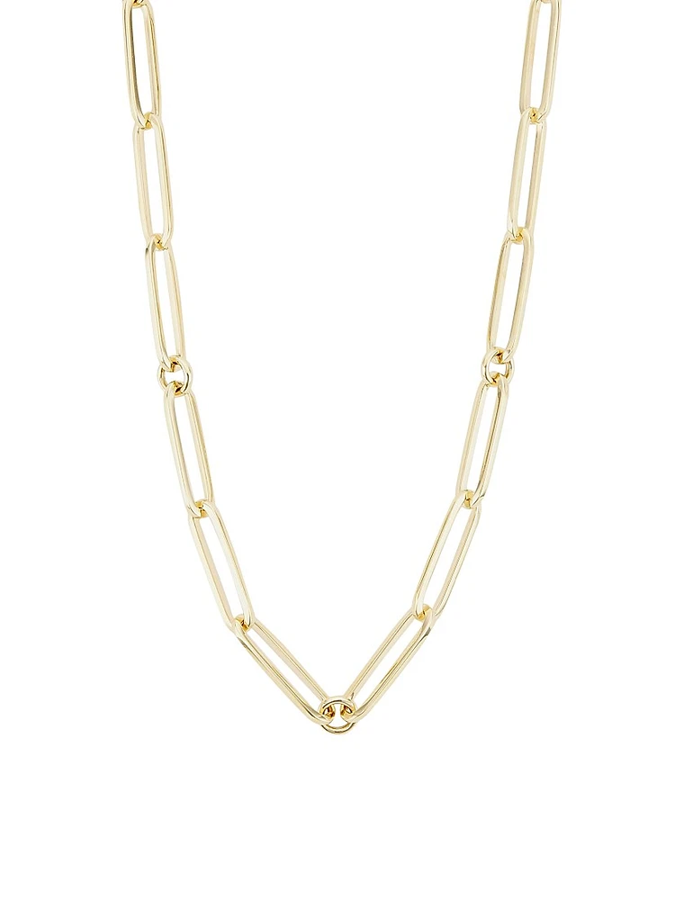 14K Yellow Gold Paper Clip Chain Necklace