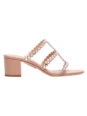 Tequila Embellished Leather Mules