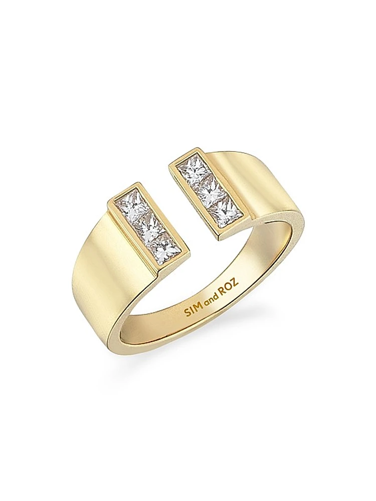Vortex Loa 14K Yellow Gold & 0.41 TCW Diamond Cuff Ring