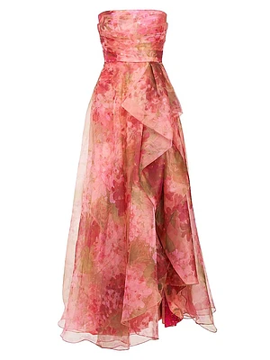 Fahreta Floral Strapless Gown