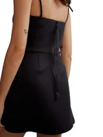 Bonded Shoulder-Tie Minidress