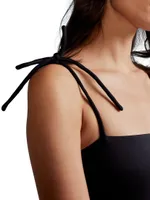 Bonded Shoulder-Tie Minidress