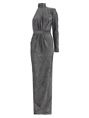 Quinn One-Sleeve Column Gown