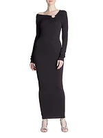 Embellished Jersey Off-The-Shoulder Dress