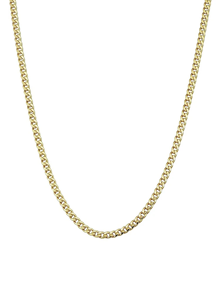 14K Yellow Solid Gold Estate Cuban Necklace