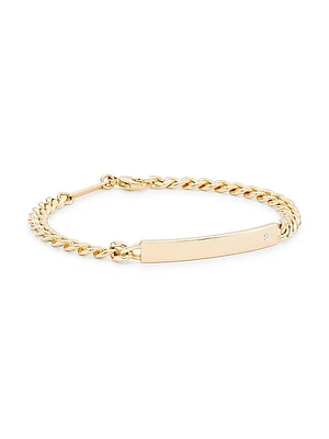 Identity 14K-Yellow-Gold & 0.015 TCW Diamond Chain Bracelet