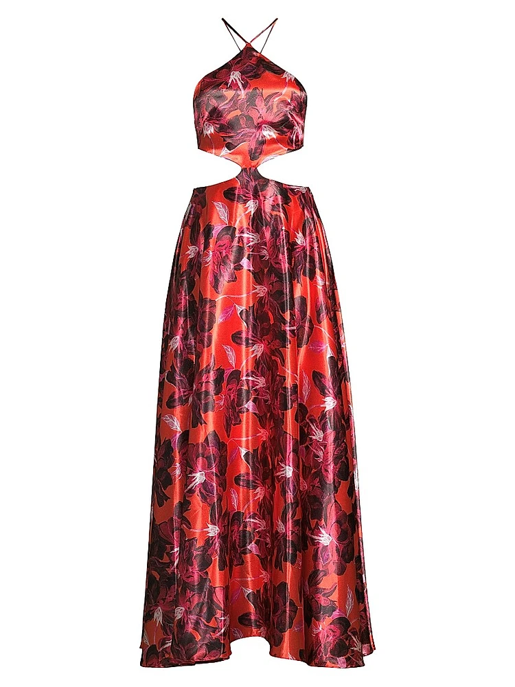 Bella Floral Cut Out Maxi Dress