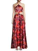 Bella Floral Cut Out Maxi Dress
