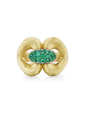 Nautical 18K Yellow Gold & Emerald Ring