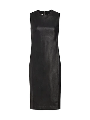 Faux Leather Sheath Dress