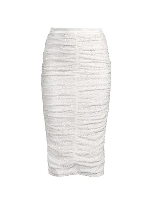 Estrella Sequin Ruched Pencil Skirt