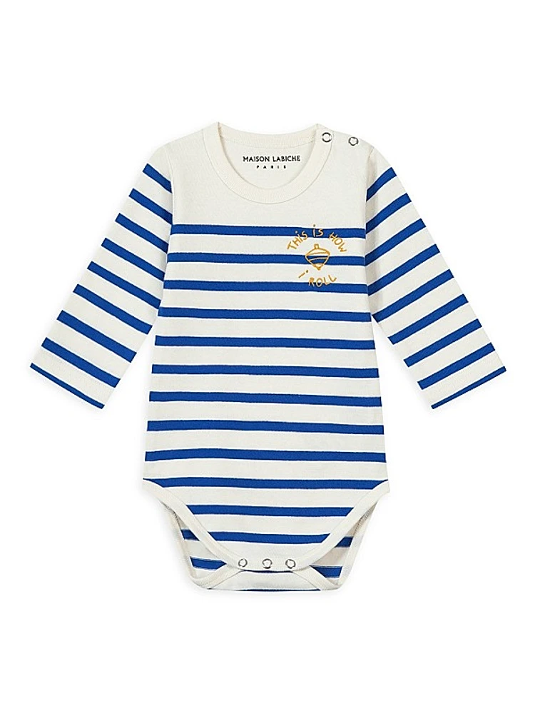 Baby's This Is How You Roll Striped Long-Sleeve Bodysuit