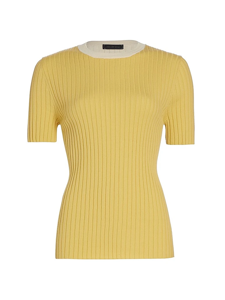 COLLECTION Cotton Short-Sleeve Sweater