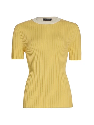 COLLECTION Cotton Short-Sleeve Sweater