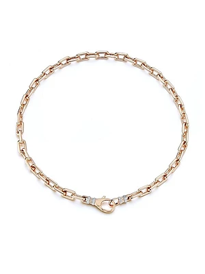 Clive 18K Rose Gold & 0.43 TCW Diamond Oval-Link Chain Choker