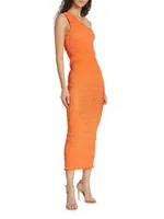 Gigi Pleated One-Shoulder Gown