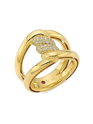 Cialoma 18K Yellow Gold & 0.23 TCW Diamond Twist Ring