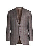 Plaid Wool-Blend Blazer