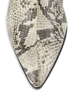 Analeah Snake-Embossed Leather Tall Boots