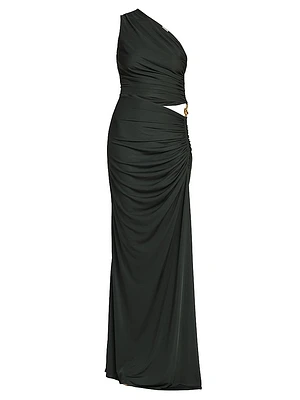 Knotted One-Shoulder Gown