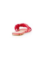 COLLECTION Ruched Leather Crisscross-Cross Sandals