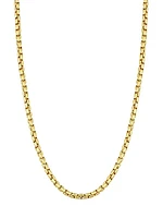14K Yellow Solid Gold Round Bodega Box Chain