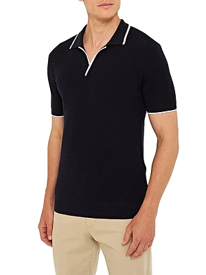 Horton Short-Sleeve Polo Sweater