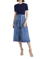 Ashton Mix Media Midi-Dress