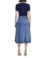 Ashton Mix Media Midi-Dress