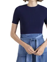 Ashton Mix Media Midi-Dress