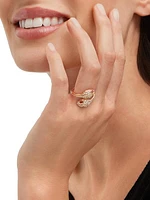 Serpenti Seduttori 18K Rose Gold, Rubellite & 0.56 TCW Diamond Bypass Ring