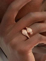 Serpenti Seduttori 18K Rose Gold, Rubellite & 0.56 TCW Diamond Bypass Ring
