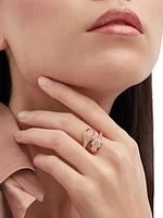 Serpenti Seduttori 18K Rose Gold, Rubellite & 0.56 TCW Diamond Bypass Ring