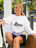 Love Stitched Cotton-Blend Sweatshirt
