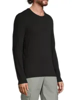 Rib-Knit Modal Long-Sleeve T-Shirt