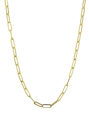 18K Yellow Solid Gold Venice Link Necklace