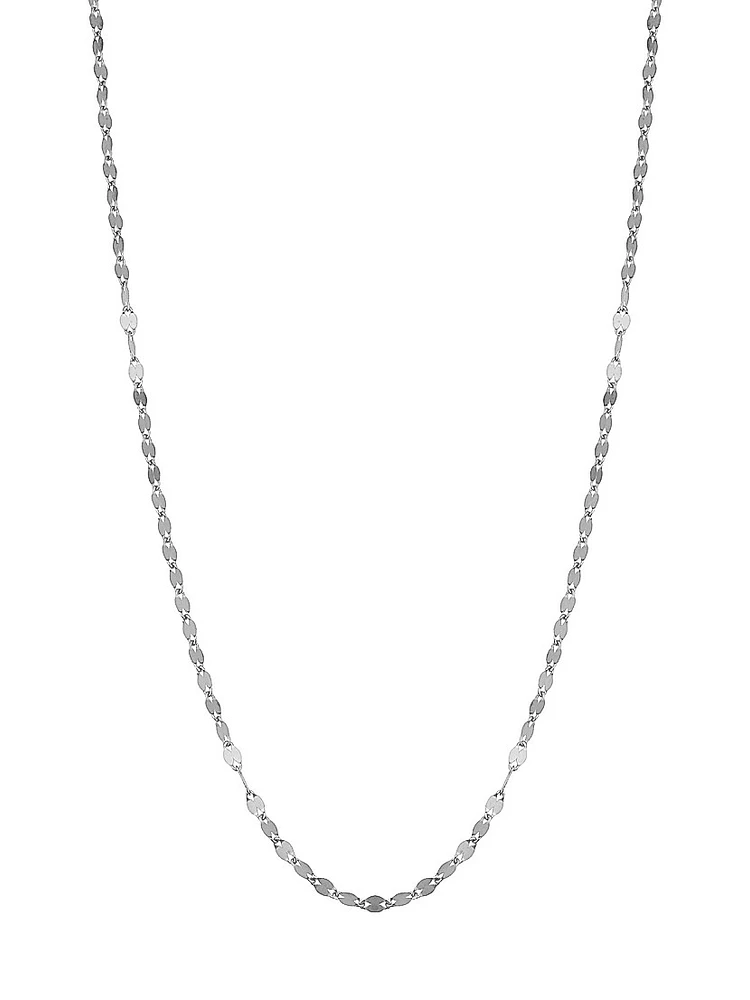 14K White Solid Gold Cabaret Chain Necklace