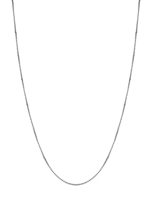 14K White Solid Gold Bodega Box Chain