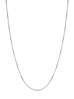 14K White Solid Gold Bodega Box Chain
