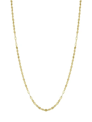14K Yellow Solid Gold Cabaret Chain Necklace