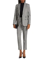 Plaid Single-Button Blazer